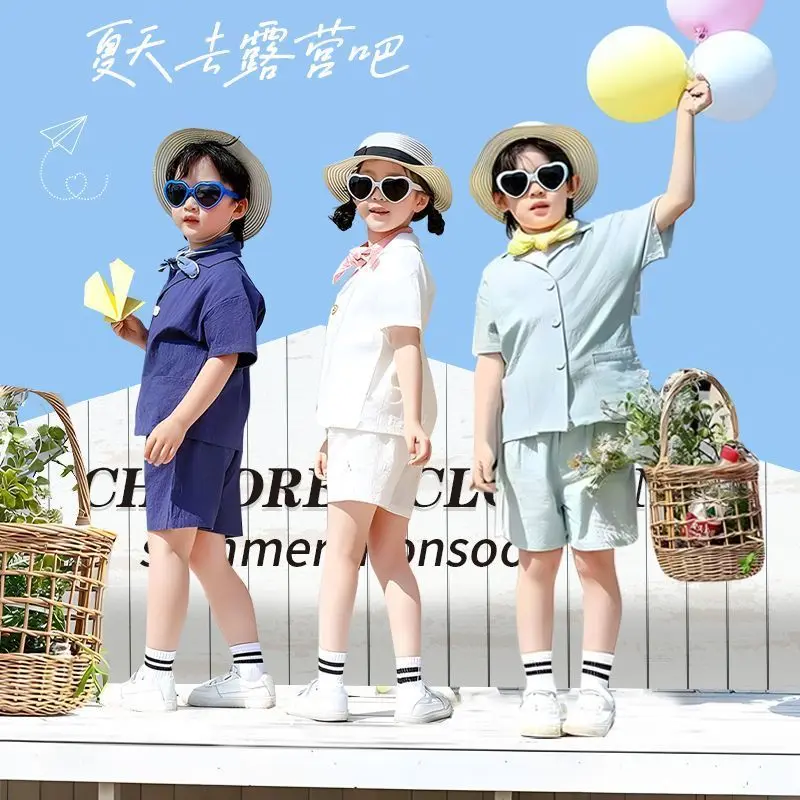 2 PCS set Summer Boys Clothing set Thin Soft Shirts+Shorts Pants Kid Children baby toddler Handsome Suits clothes 5-15 years