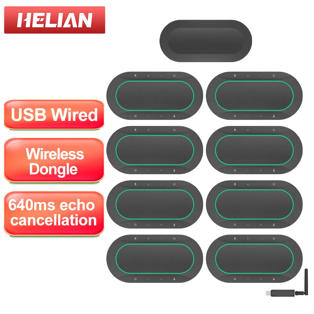 

Conference Speaker and Microphone 360° Voice Pickup Wireless Dongle Speakerphone Noise Reduction for Home Office, Meeting Teams