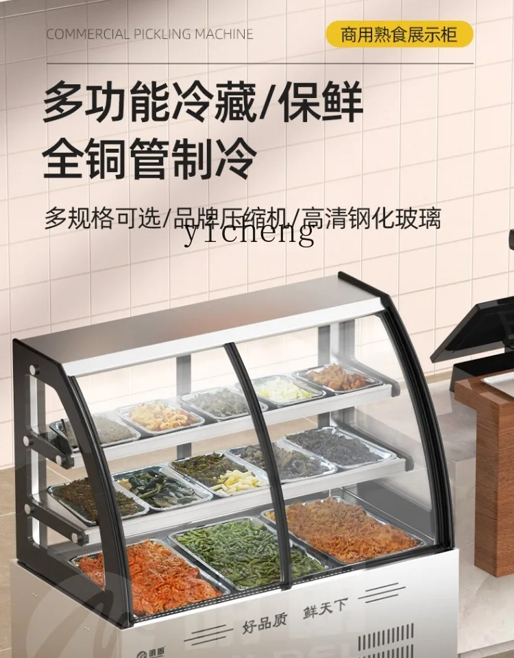 Tqh Display Cabinet Refrigerated Fresh Cabinet Barbecue Fried Skewers Food Displaying Refrigerator Cooked Food Braised