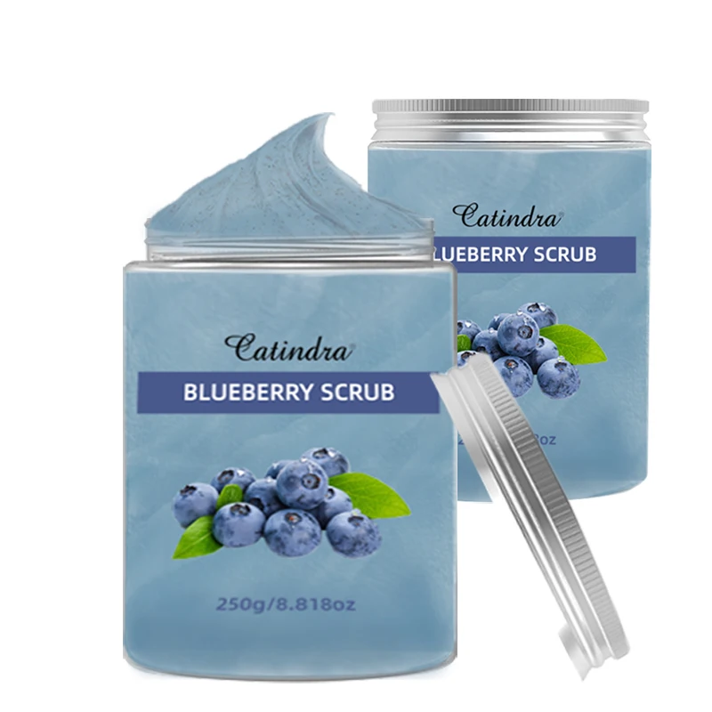 Catindra Blueberry Body Scrub Cleansing Exfoliator Removes Dark Spots Melanin Moisturizing Skin Care Exfoliating Scrubs