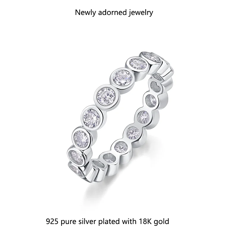 

European and American cross-border best-selling S925 silver 1.7CT moissanite ring, white gold ring, high-end women's ring, fully