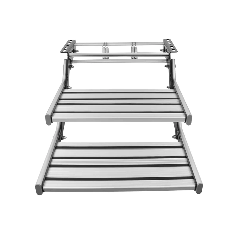 Gradino per camper a doppio strato con scala pieghevole universale per carichi pesanti a LED gradino pieghevole in lega di alluminio da 200 kg per camper, roulotte, camper