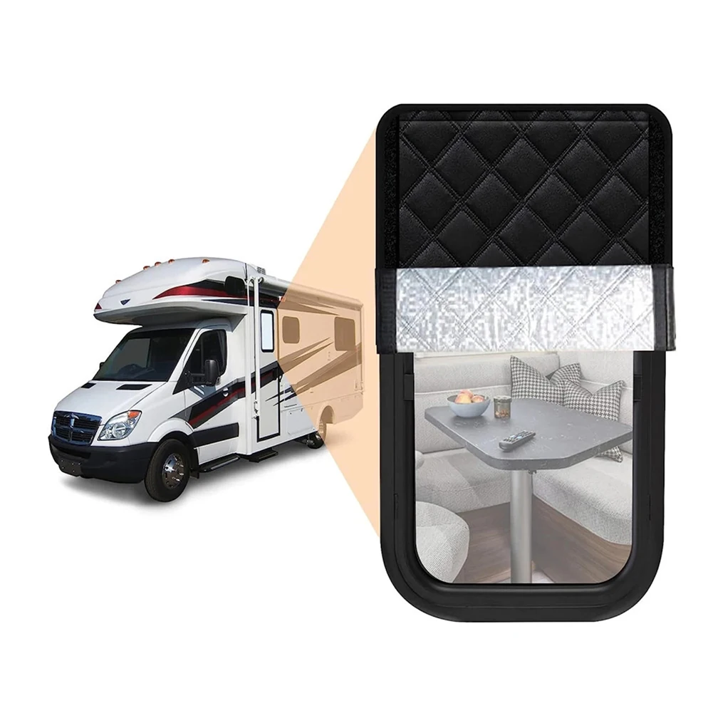 RV Sunshade Curtain Foldable Blackout Blinds For Travel Trailer Door Window Aluminum Foil Heat Shield Accessories