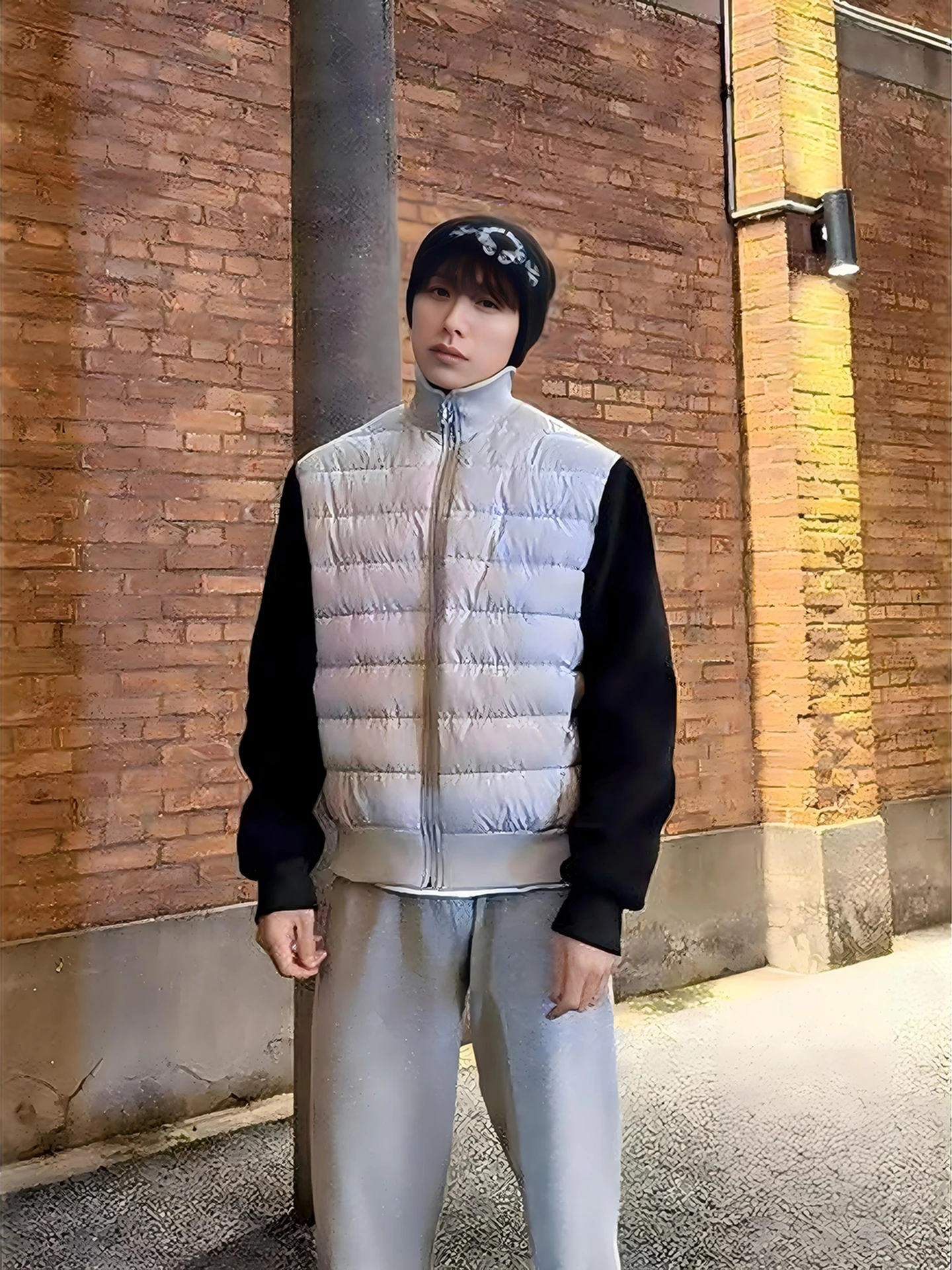 

Men's Fce Lined Cotton Jaet Warm Stand Collar Winter Coat Lightweight Inner Design Casual Cleanfit Thiened Zipper Closure