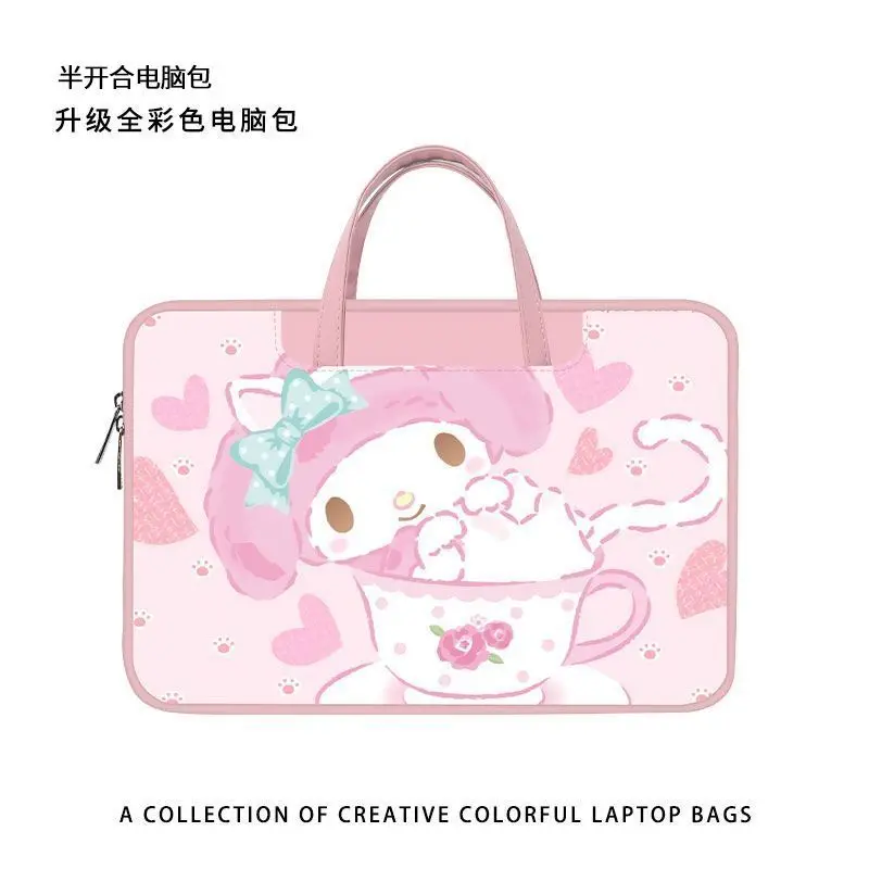 

Сумка для ноутбука Disney с клубничным медведем Cinnamoroll, милый большой вместительный органайзер для планшета, сумка с героями мультфильмов, чехол для ноутбука 12, 13 дюймов, 14 дюймов, 16 дюймов