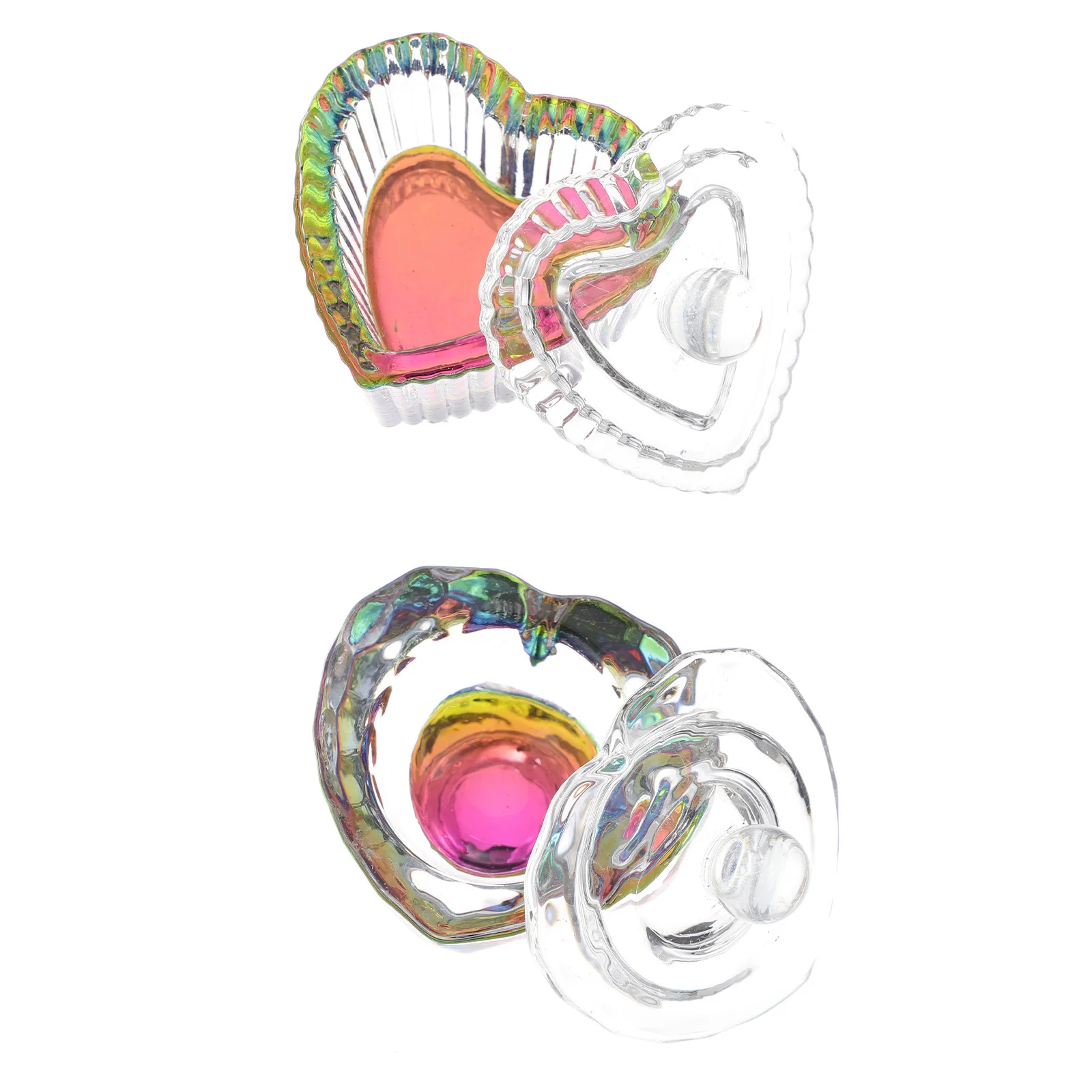 2 pçs copo de cristal da arte do prego com tampa vidro premium para misturar líquido e pó leve conjunto de ferramentas manicure para uso doméstico diy