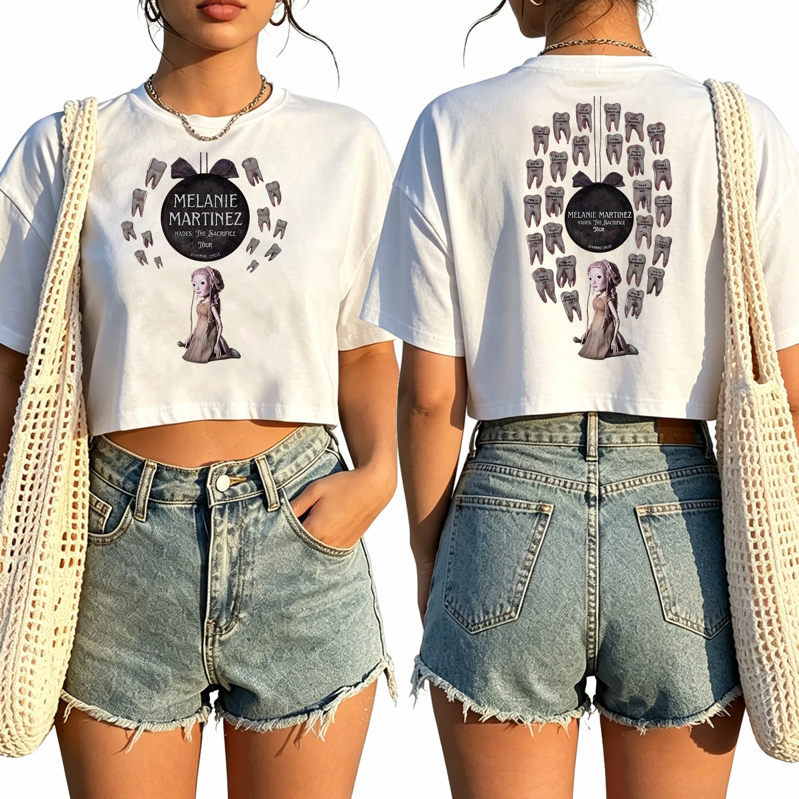2026 Melanie Martinez Hades The Sacrifice Tour Graphic Crop Top Women Y2K Streetwear Short Sleeve T-Shirt Tops