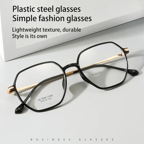 VICKY, nueva moda Simple, diseño geométrico personalizado, monturas poligonales, gafas antiluz azul, prescripción personalizable