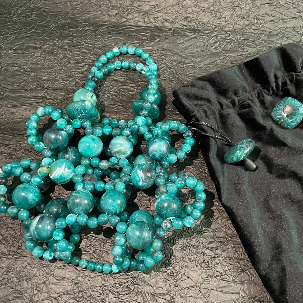 

Handmade Beaded Clutch Evening Bags for Women Luxury Woven Beaded Purse Prom Cocktail Party Mini Handbags