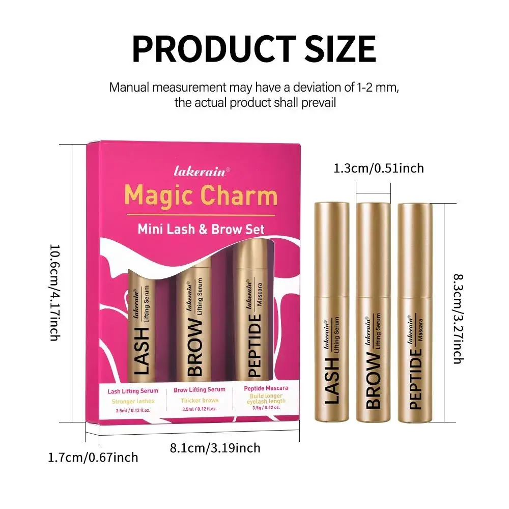 天然ペプチド配合まつげ美容液マスカラエンハンサーキット、より長く太くまつげと眉毛を実現するアイメイクアップ