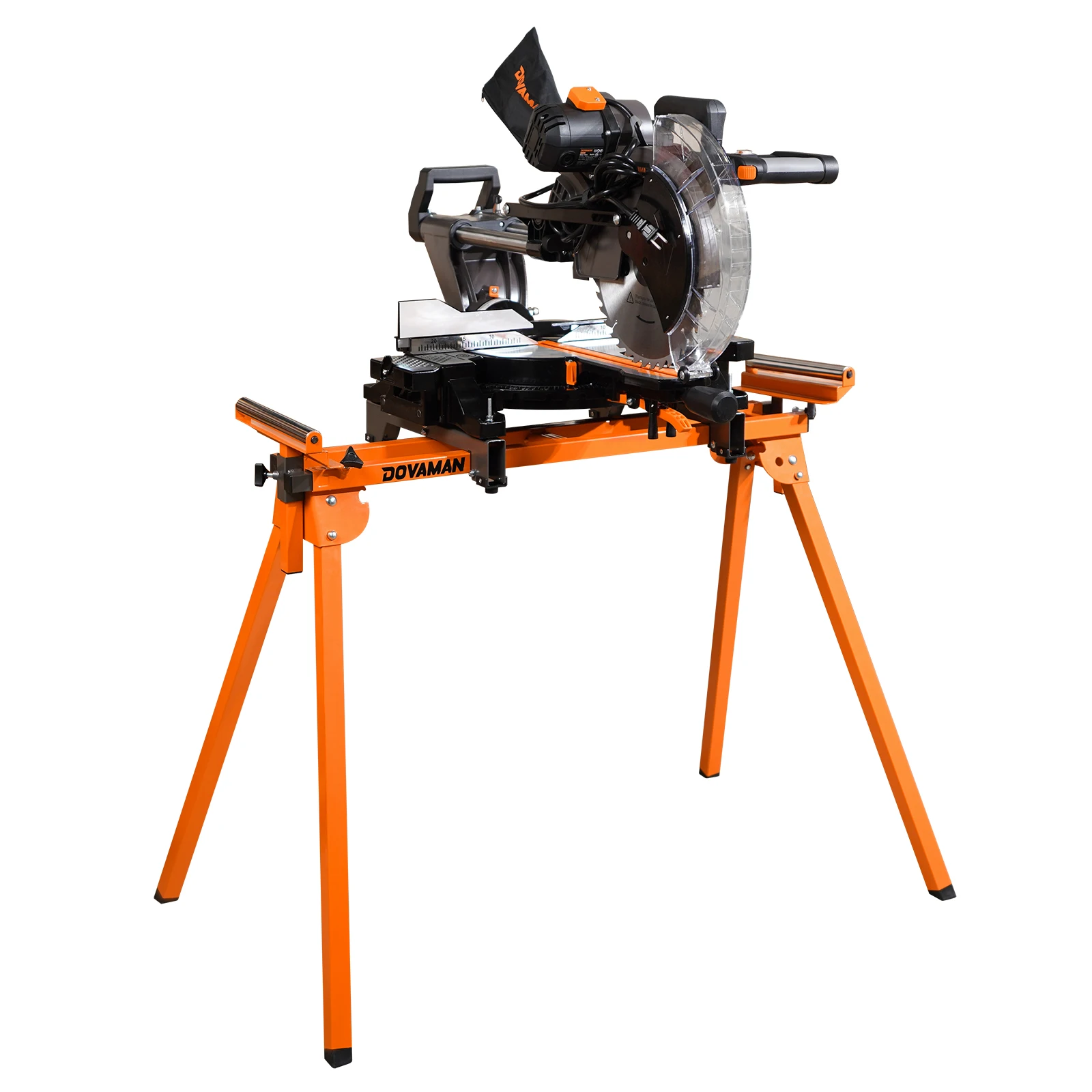 DOVAMAN Miter Saw Stand, Quick 3-Step Setup & Foldable, 22LB Lightweight, 330LB Load, 78in Rail, Fits Most Miter Saws