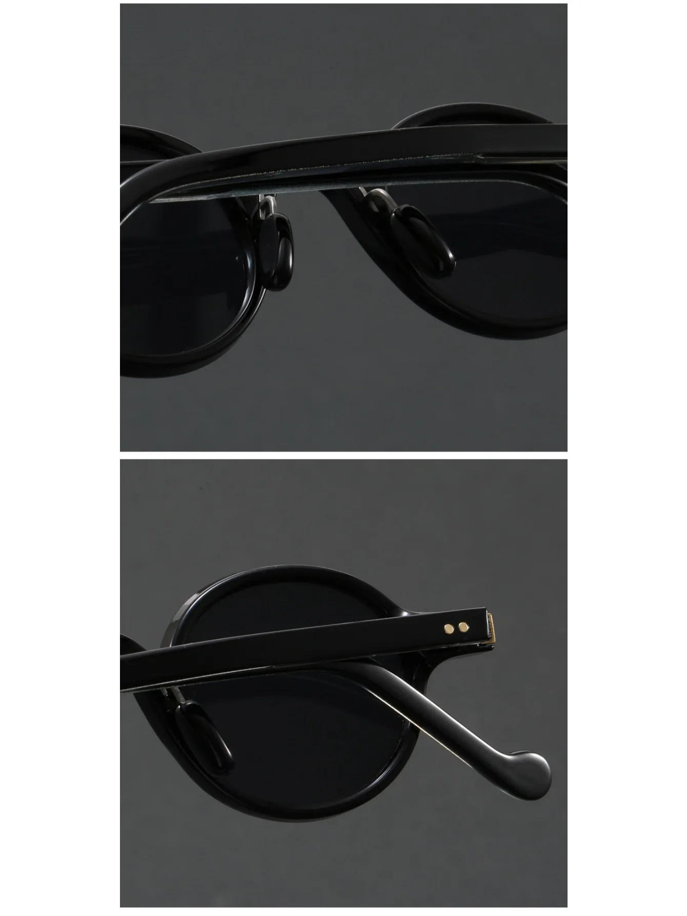 Orange Retro kleine runde Sonnenbrille für Damen und Herren, klassische Luxusmarke, Designer, beliebte Steampunk-Ton-Hip-Hop-Sonnenbrille UV400 – Detail 3