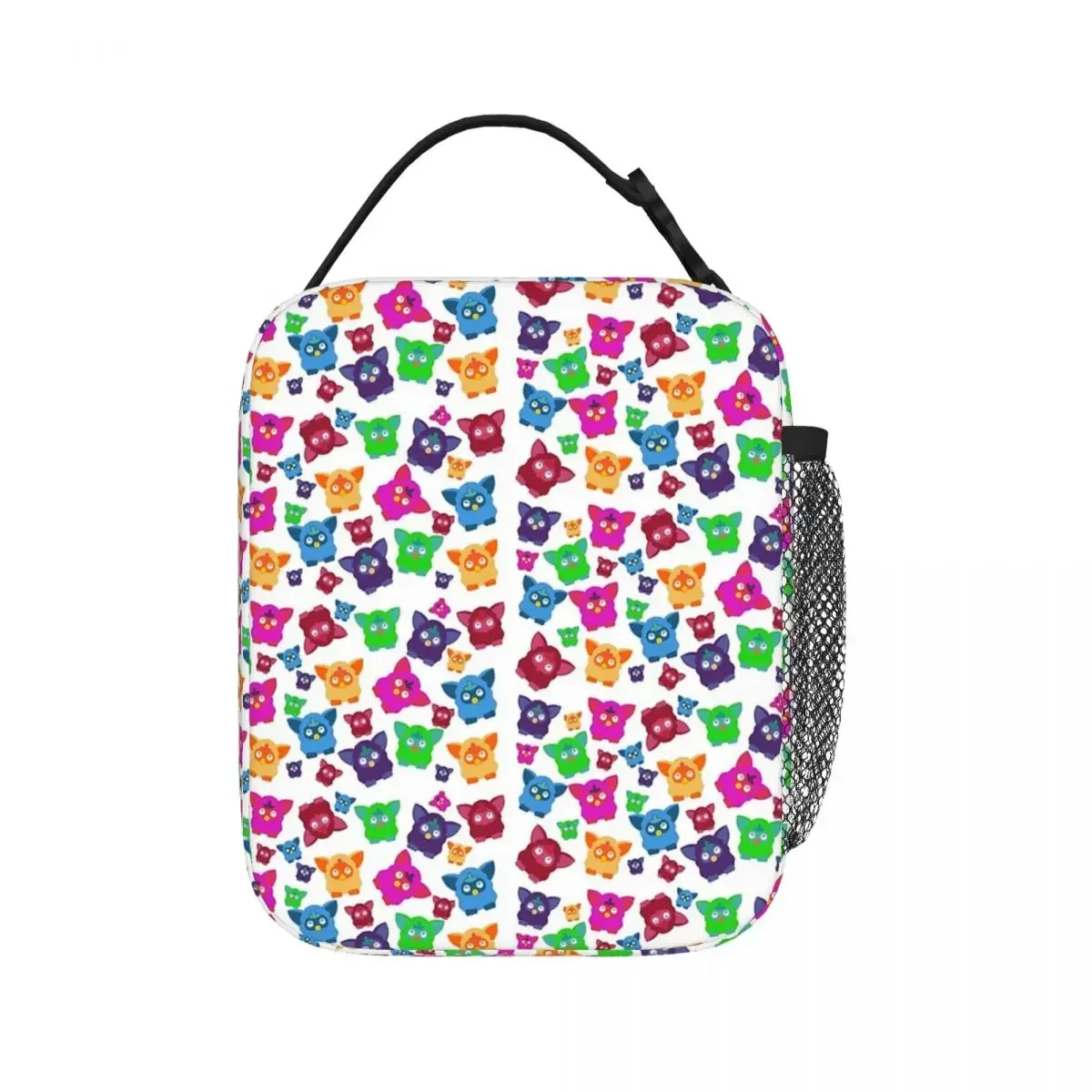 Furby 2000's Decades Design Pattern Insulated Lunch Bags Picnic Bags Thermal Cooler Lunch Box Lunch Tote for Woman Work School