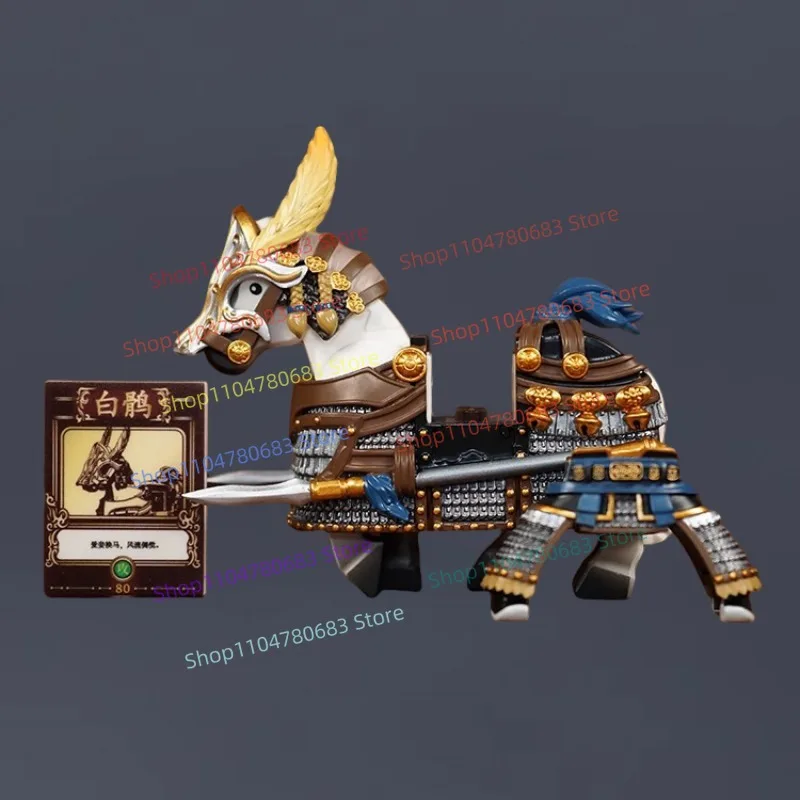 MOC اللبنات شخصية صغيرة ثلاثة الممالك العام تساو تشانغ التجمع نموذج عرض الكرتون أنيمي الملحقات لعبة هدية