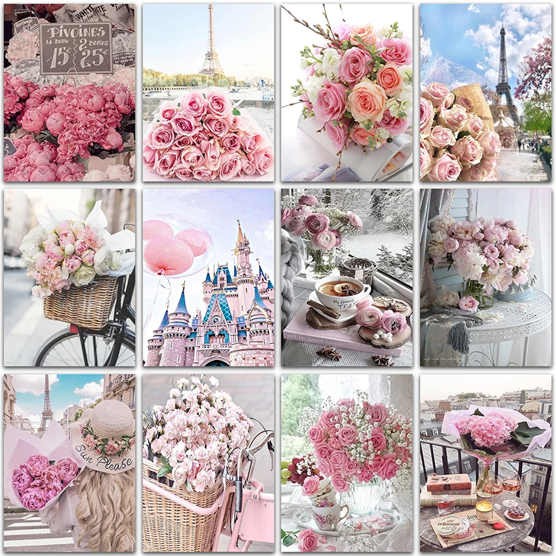 5D DIY Diamond Painting landscape flower eiffel tower rose Home Decoration Art Full Square&Round mosaic embroidery Cross stitch