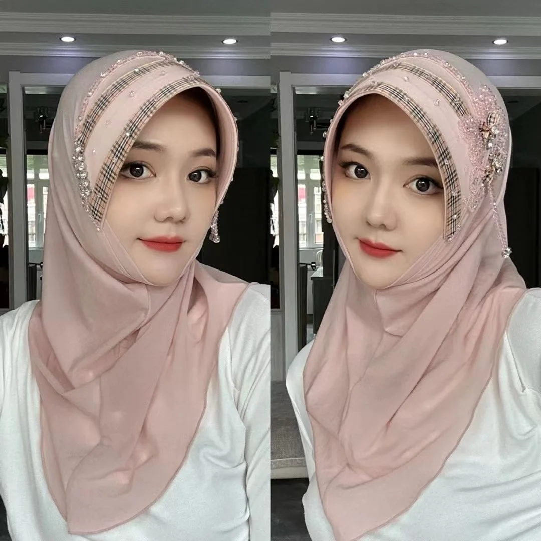 Lenço hijab Chiffon para mulher muçulmana, xale de luxo, lenço com borlas, Malásia, verão, fino, 05226, venda livre