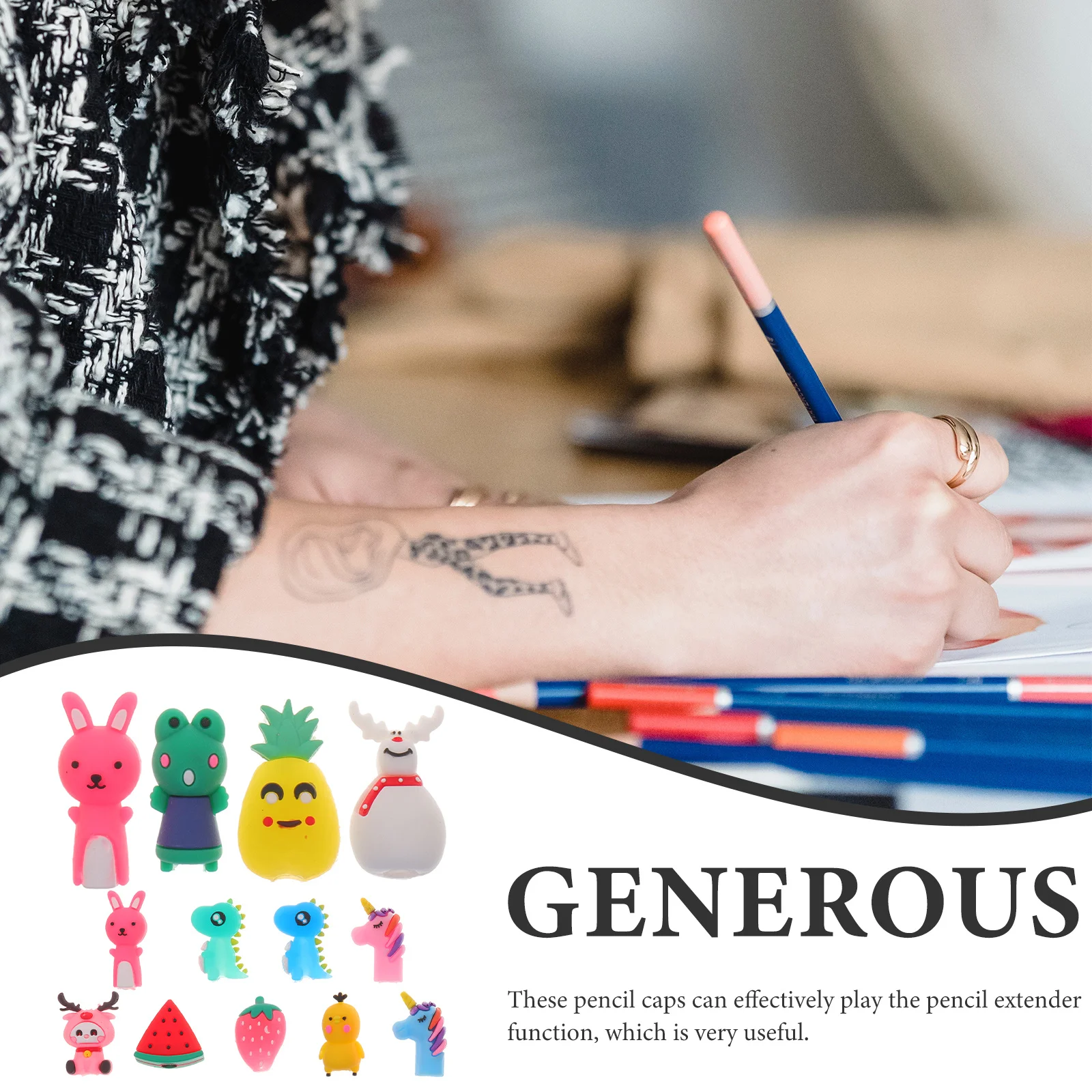 

30 Pcs Decorative Silicone Caps Lovely Pencil Extenders Pencils Hats Adorable for