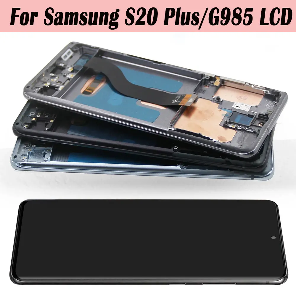 Imagem -04 - Tela Sensível ao Toque do Lcd com Conjunto do Quadro Substituição para Samsung S20 Plus G985 G985f G985f ds pc