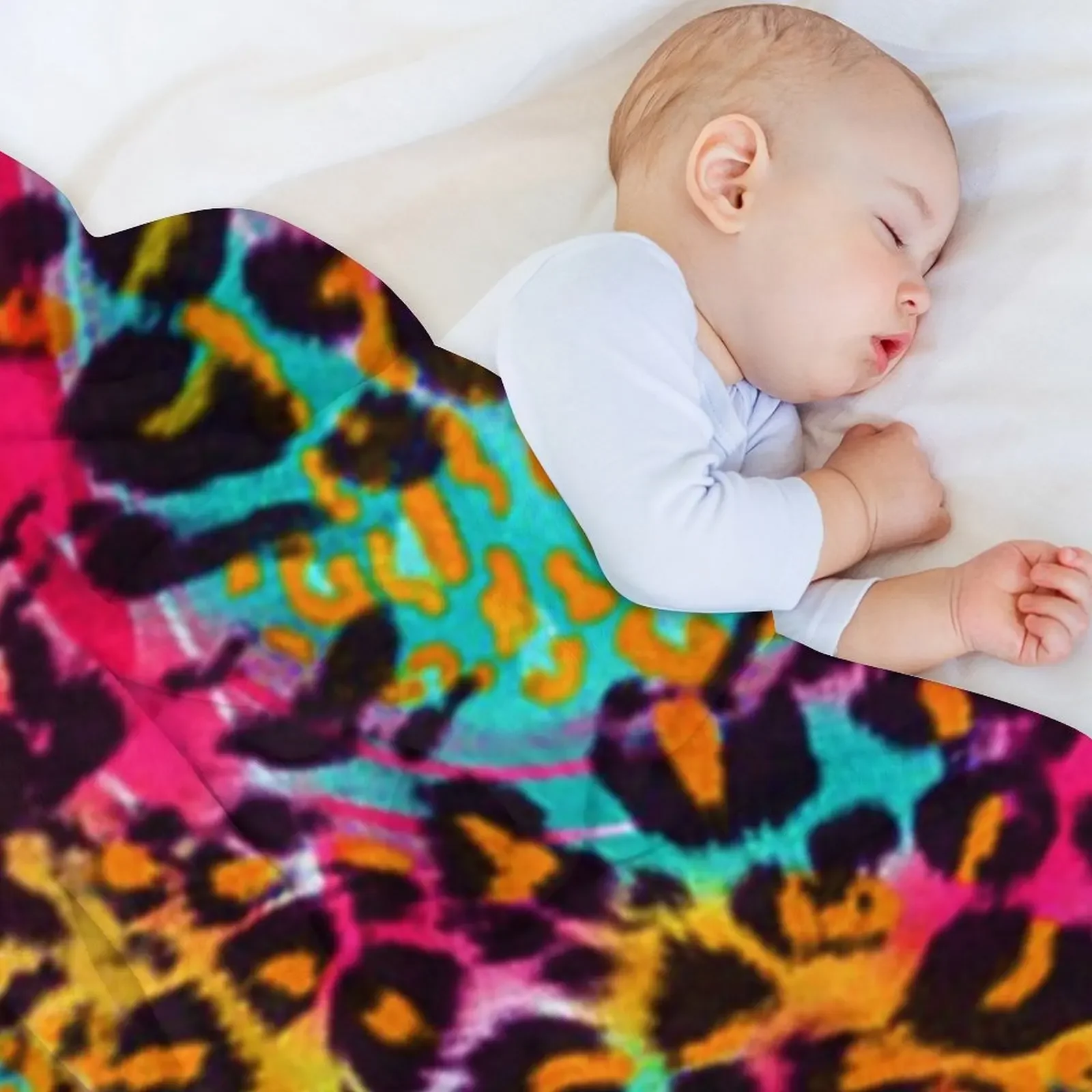 Leopard Animal Print in Rainbow Colour Throw Blanket Summer Beddings Beach Plaid halloween Blankets