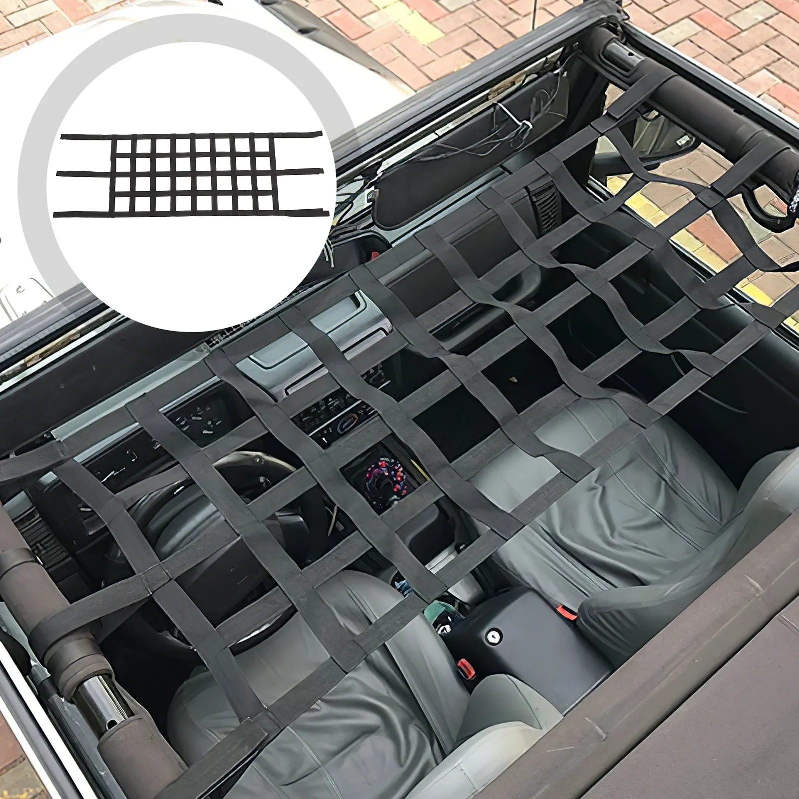 1Pcs Car Roof Net Storage Organizer Elastic String Net Trunk Mesh Cargo Rack Perfect for Camping Truck Boat Use