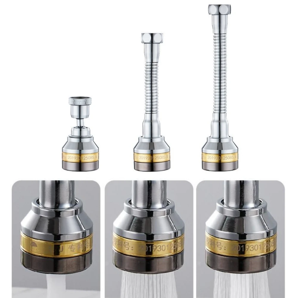 Three Levels Adjustable Brass Kitchen Faucet Aerator Extender Water Saving Anti Splash Stainless Steel Bathroom Accessories