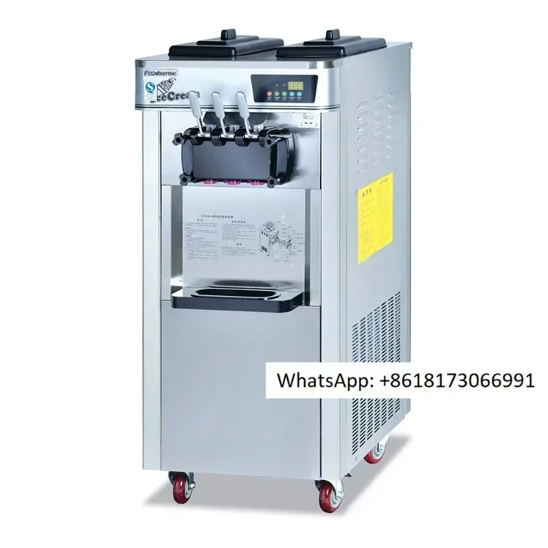 Commercial Deck Desktop Three Flavors 4L/Can Large Capacity Soft Ice Cream Machine with Air Pump for Sale
