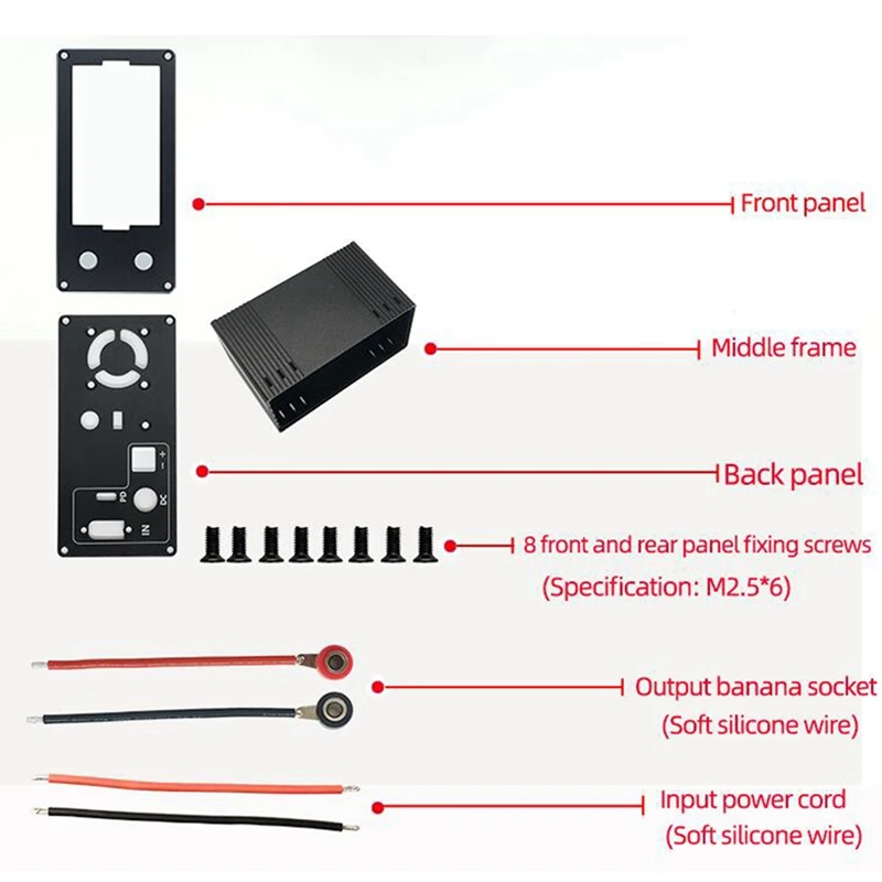 2X Aluminum Alloy Multiple Interfaces DIY Shell Kit For XYH3606 CNC DC Buck Boost Converter, Case And Driver