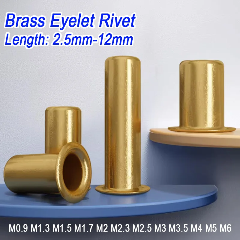 50~1000pcs Brass Hollow Rivet Copper Hollow Rivet Eyelets Hollow Rivet Nut M0.9 M1.3 M1.5 M1.7 M2 M2.3 M2.5 M3 M3.5 M4 M5 M6