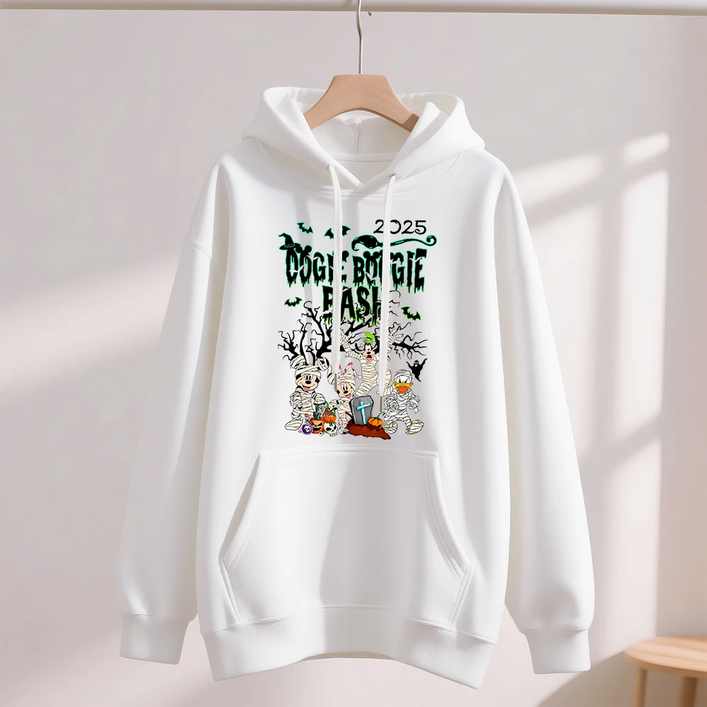 2025-2026 ديزني ميكي ماوس فضفاض تنفس الترفيه القمم الملابس البلوفرات 100% القطن أغطية رأس مطبوعة بلوزات