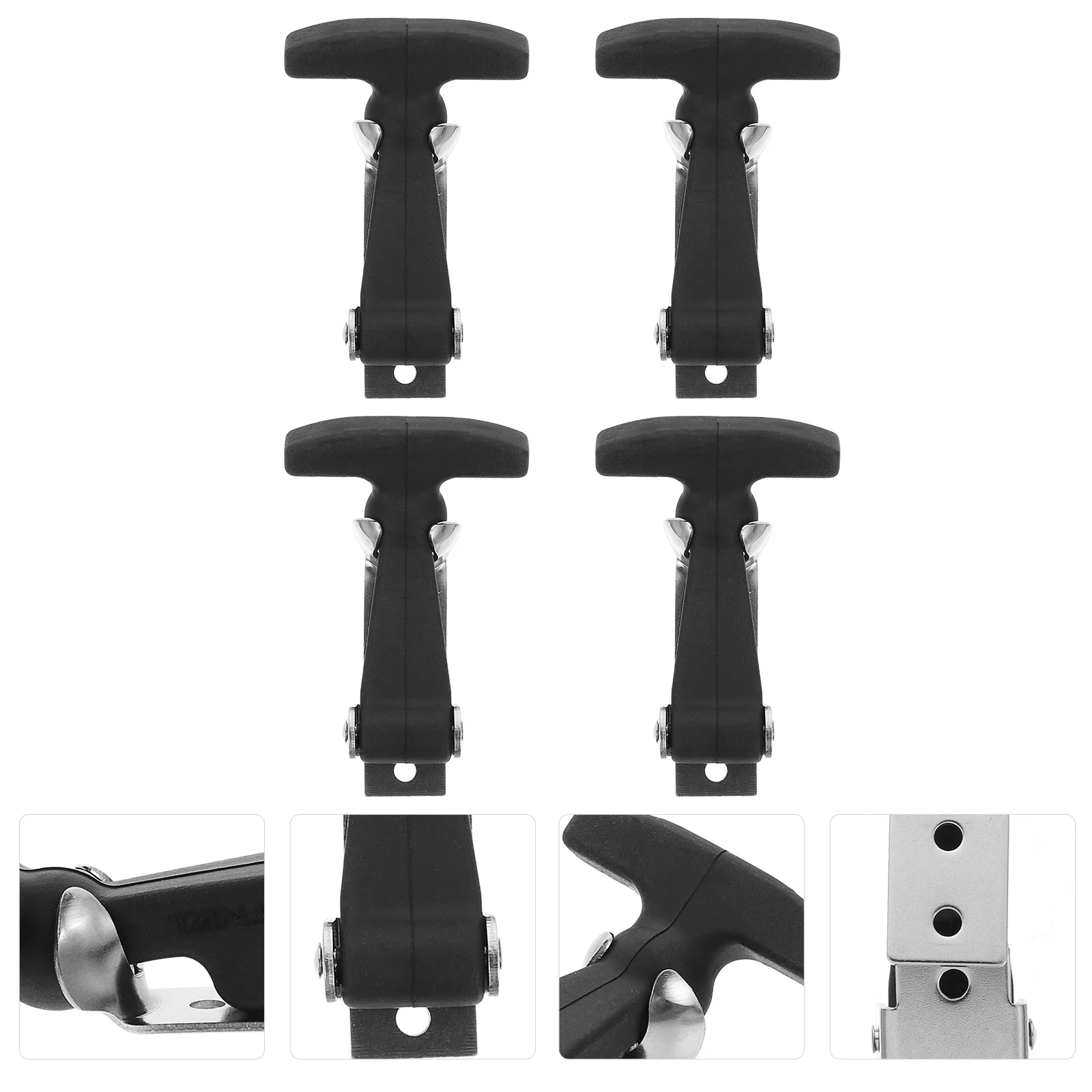 Carro Motor Capô Travas, T-Handle, desenhar capturas, fechos de borracha, Hasps veículo, 4 pcs