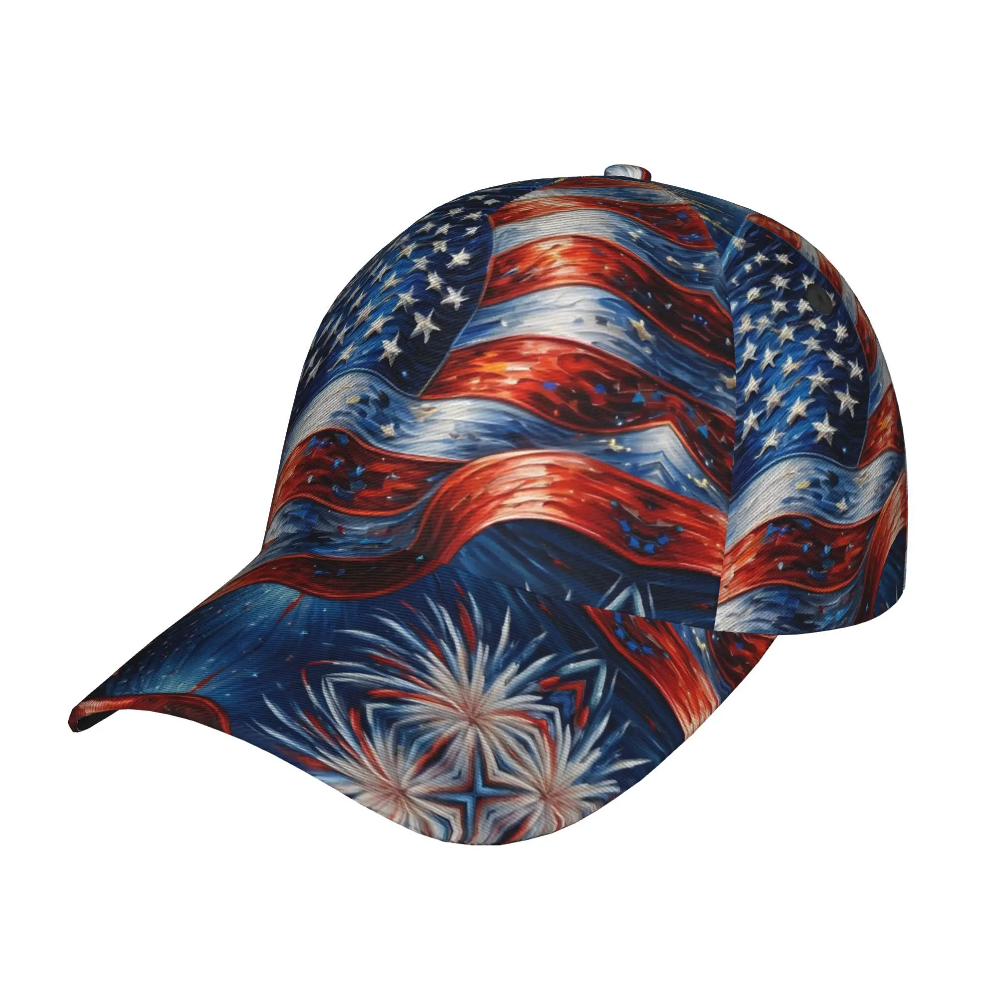 1pc Artworks American Flag Full Print Baseball Caps, Street Style Fashion Caps, Sports Outdoor Casual Caps, Golf Caps Men's Cap