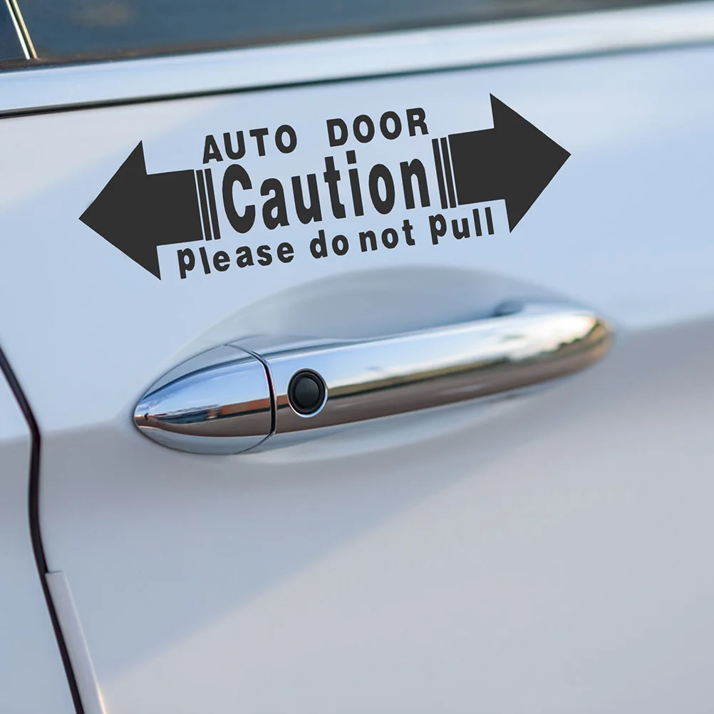 

4pcs Car Door Sticker Warning Safety Sign Do Not Pull Handle Self-Adhesive Waterproof Decal For Automatic Sliding Doors Suv