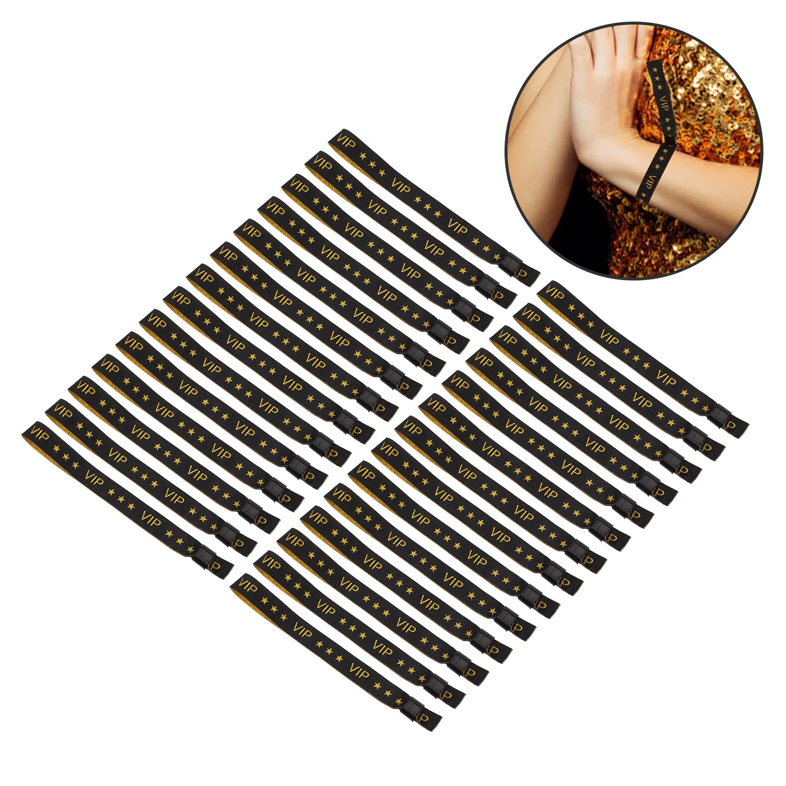 

50Pcs Identification Wristbands Polyester Vip Party Wrist Strap Event Concert Admission Bands Festival Cloth Wristbands Supplies