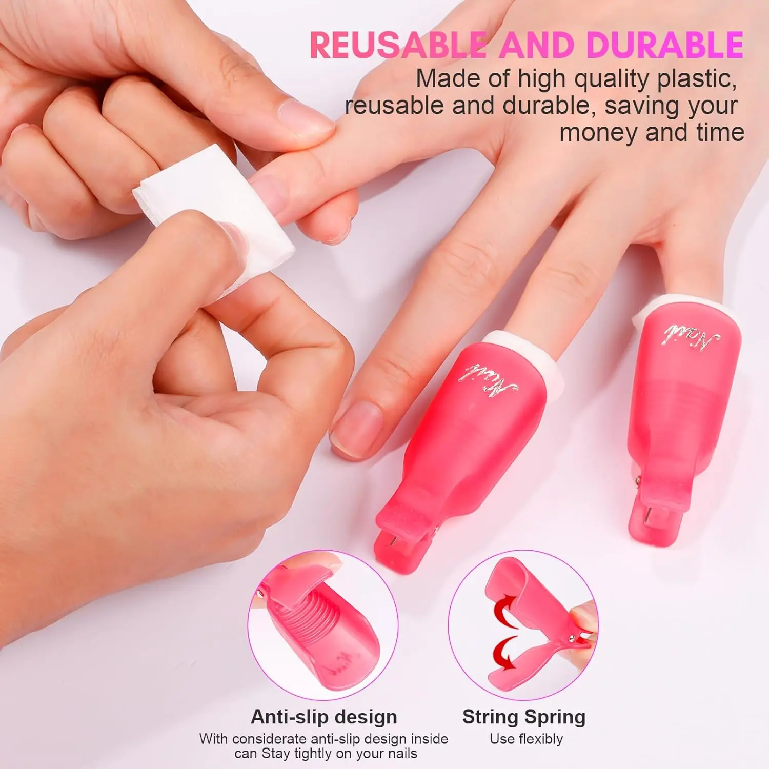 Makart Gel Nagellack entferner Clips Kit, mit doppel endigen Nagel hauts chieber, Finger-und Zehen nagel clips zum Entfernen von Acryl nägeln