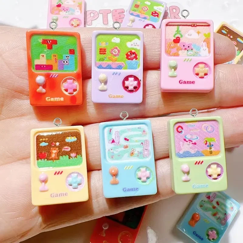 10Pcs Cute Cartoon Game Machine Resin Charms, Funny Pendant for Earrings & Keychains, DIY Jewelry Making Supplies