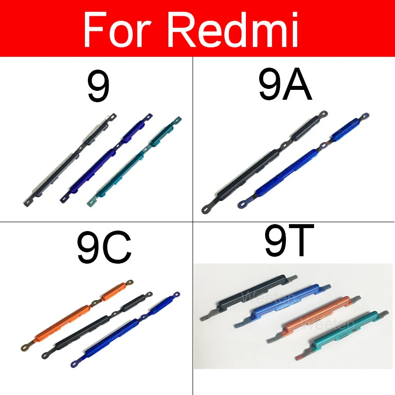 

Боковая кнопка включения/выключения питания для Xiaomi Redmi 9 9A 9C 9T, Боковая кнопка управления громкостью и звуком, запасные части