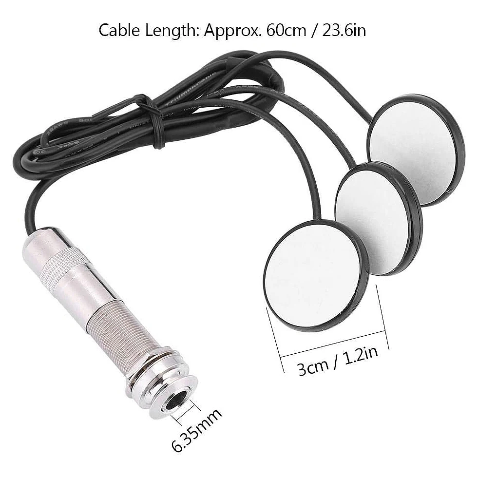 Pastilla de guitarra 3x transductor de pastilla piezoeléctrica para guitarra acústica instrumentos de mandolina de ukelele