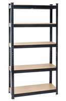 Metal Garage Storage Rack Black 75x30x150cm 5 Shelves