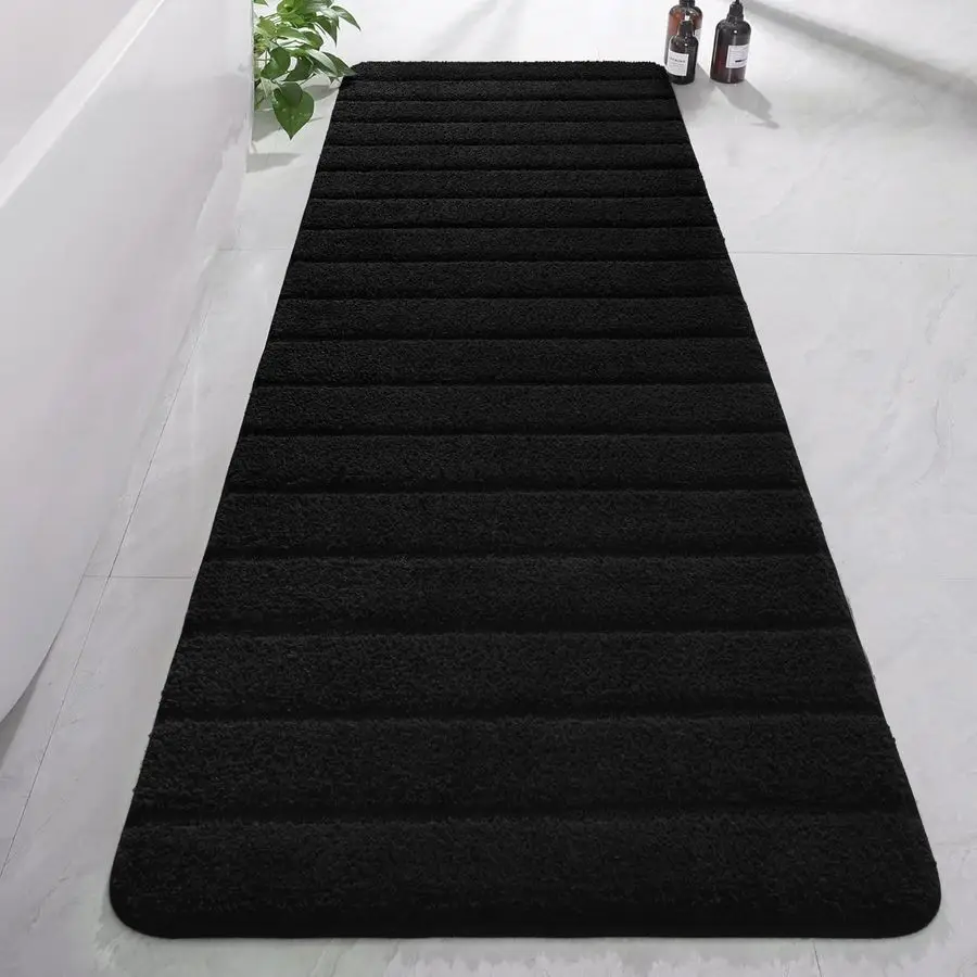 

Роскошные длинные коврики для ванной, толстые, мягкие и впитывающие коврики из микрофибры с противоскользящей резиновой основой, полосатые ковры, Mac