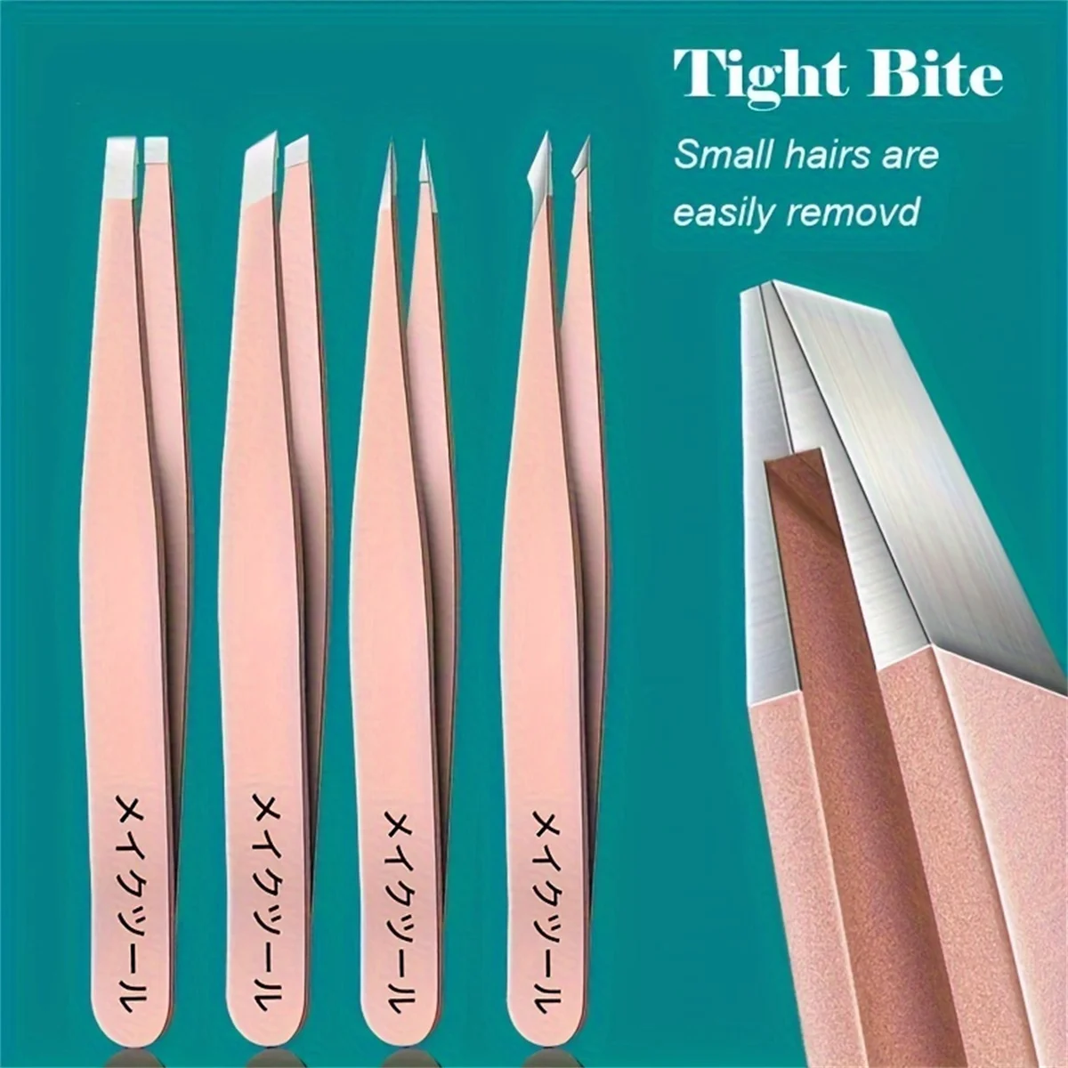 Ensemble de 1/4 pinces à épiler professionnelles pour la suppression des poils des sourcils, parfaites pour une épilation très facile et décontractée