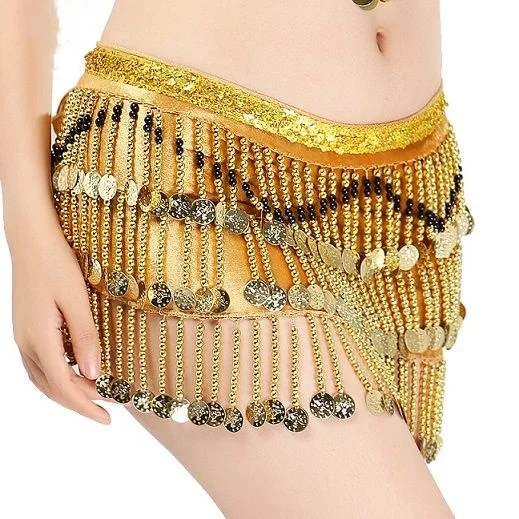 

Sexy Belly Dance Chain Waist Chain Indian Dance Tassel Hip Toaf Beginner Show Hanging Coin Wave Adult Waist Scarf