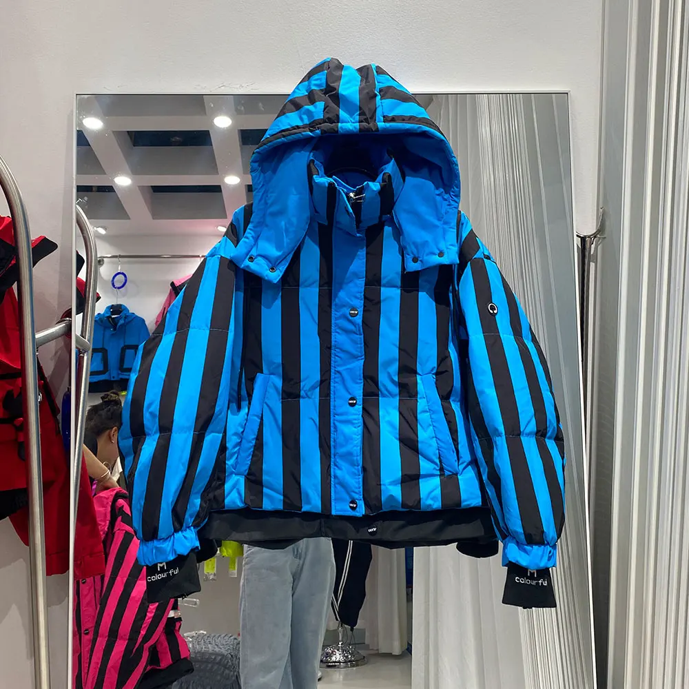 ผู้หญิง Parka ใหม่แฟชั่นลายลงเสื้อฤดูหนาวสุภาพสตรีเสื้อแจ็คเก็ตแขนยาวลําลองลงเสื้อเสื้อผ้า 2025