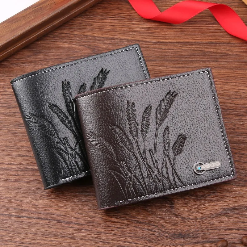 New Short Men Wallets Slim Classic Coin Pocket Photo Holder Small Male Wallet Quality Card Holder Frosted Leather Men Purses