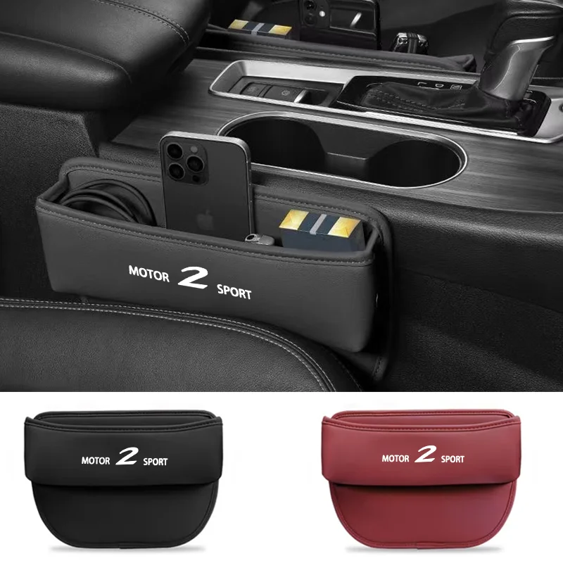 

Leather Car Cup Holder Seat Side Pockets Storage Holder Auto Seat Gap Crevice Storage Box for Mazda Motor 2 Sport logo