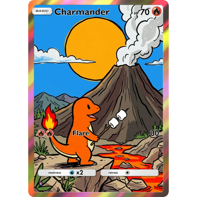 5Pcs PTCG Cards PKM Charmander PTCG Shining Rare Holographic Cards Collection Creativity Game Anime Flash Cards PTCG Card Gift