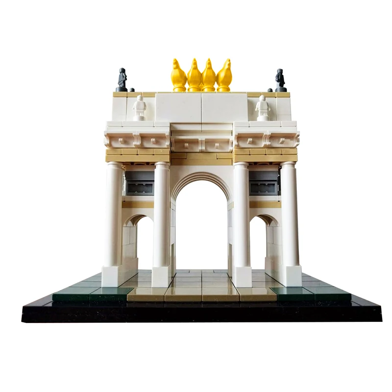 MOC Arco della Pace Architecture Building Blocks Model Famous Italian Buildings Peace Arch Bricks Assemble Toy puzzle Child Gift