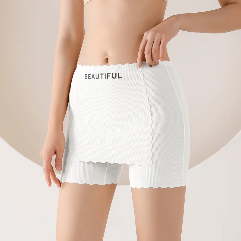 2PCS/set Women\'s Shorts Under the Skirt Barrier Protection Knickers Protective Short Pants High-waisted Panties Boxer Underwear