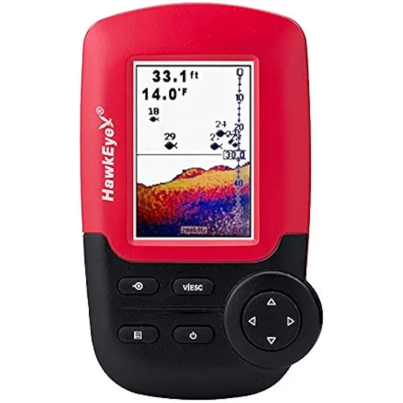 

HawkEye Fishtrax 1C Fish Finder with HD Color Virtuview Display, Black/Red, 2" H x 1.6" W Screen Size