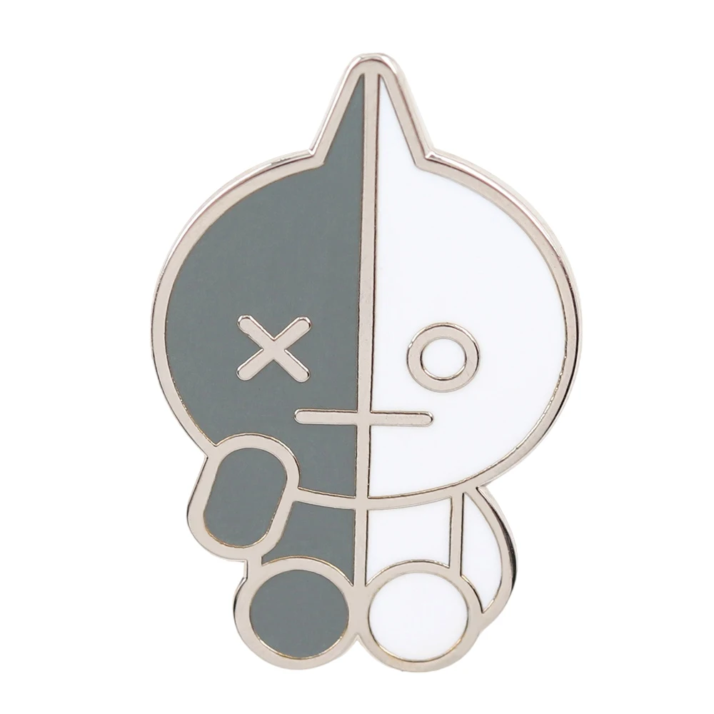 Bt21 Van inspirado ejército Fans regalo blanco espacio Robot personaje de dibujos animados muñeca esmalte broche música Fans colección de regalos solapa pi