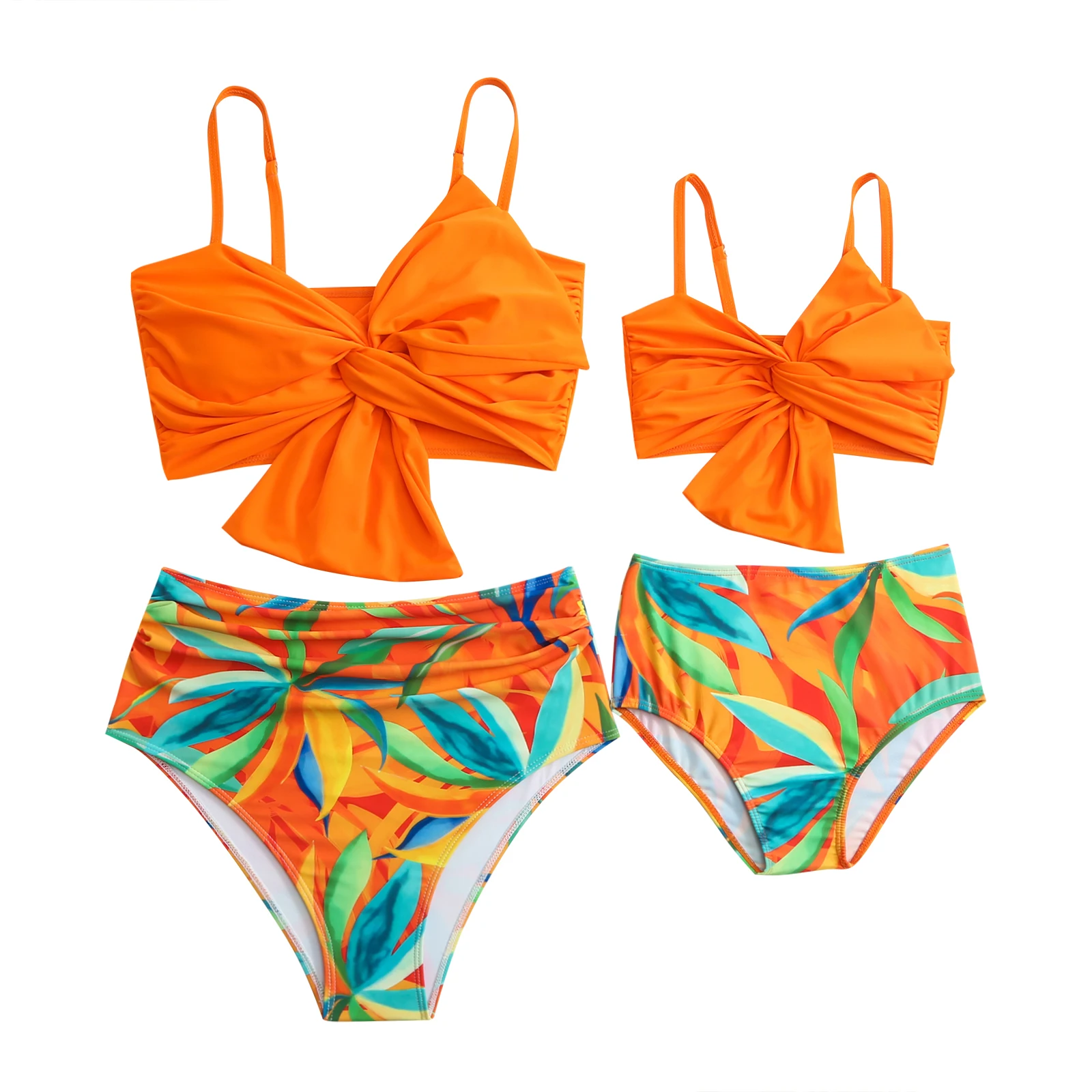 2024 New  Family  Mother Daughter Bikini Swimwear Beach Bath Swimsuits  Mommy and Me Clothes Matching  Outfits